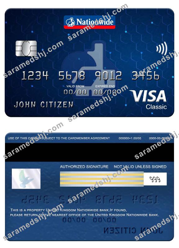 United Kingdom Nationwide bank visa classic card